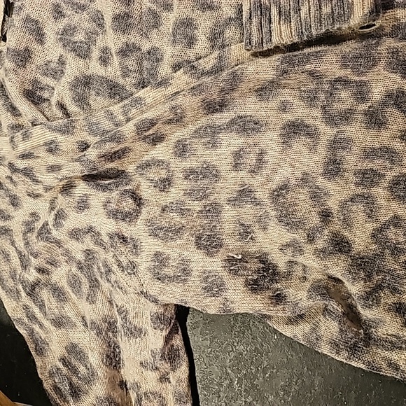 Banana Republic mad men collab cropped leopard cardigan xl - Picture 2 of 8